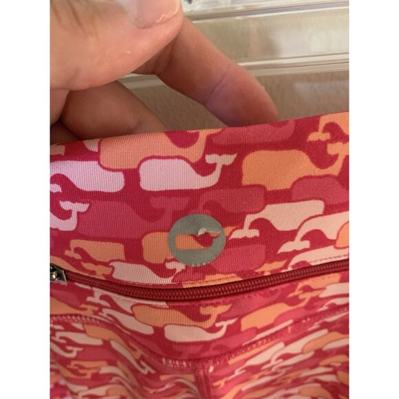 Vineyard Vines Performance Leggings XS Multicolor Pink Whale Print Pockets Ankle - Picture 5 of 7